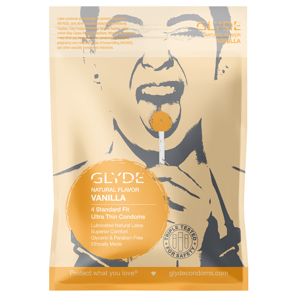 Glyde Organic Vanilla Condoms 4pk Plant Based Condoms My Girlfriends Secrets