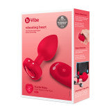 B-Vibe Vibrating Heart Plug Medium/Large - Scarlet Ruby Entrenue
