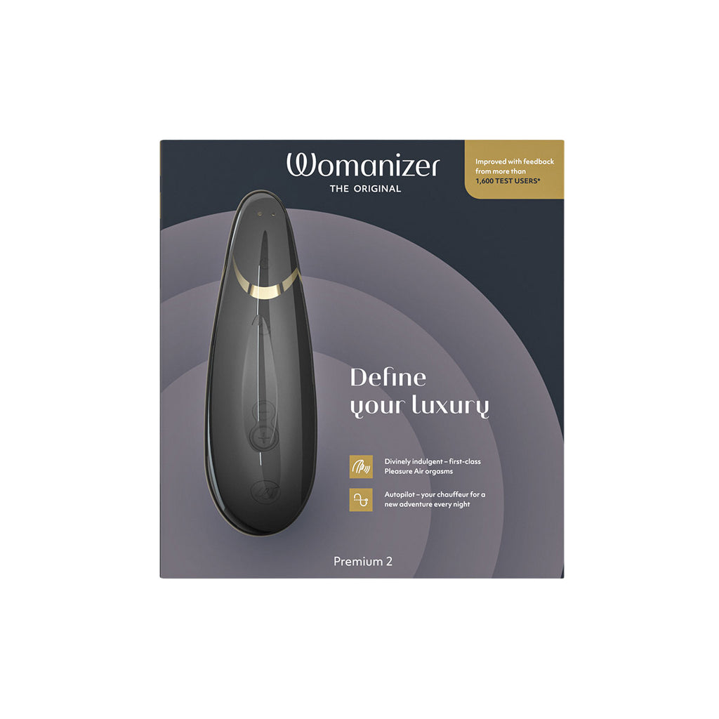 Womanizer Premium 2 - Black Rechargeable Smart Silence Clitoral Suction Stimulator My Girlfriends Secrets