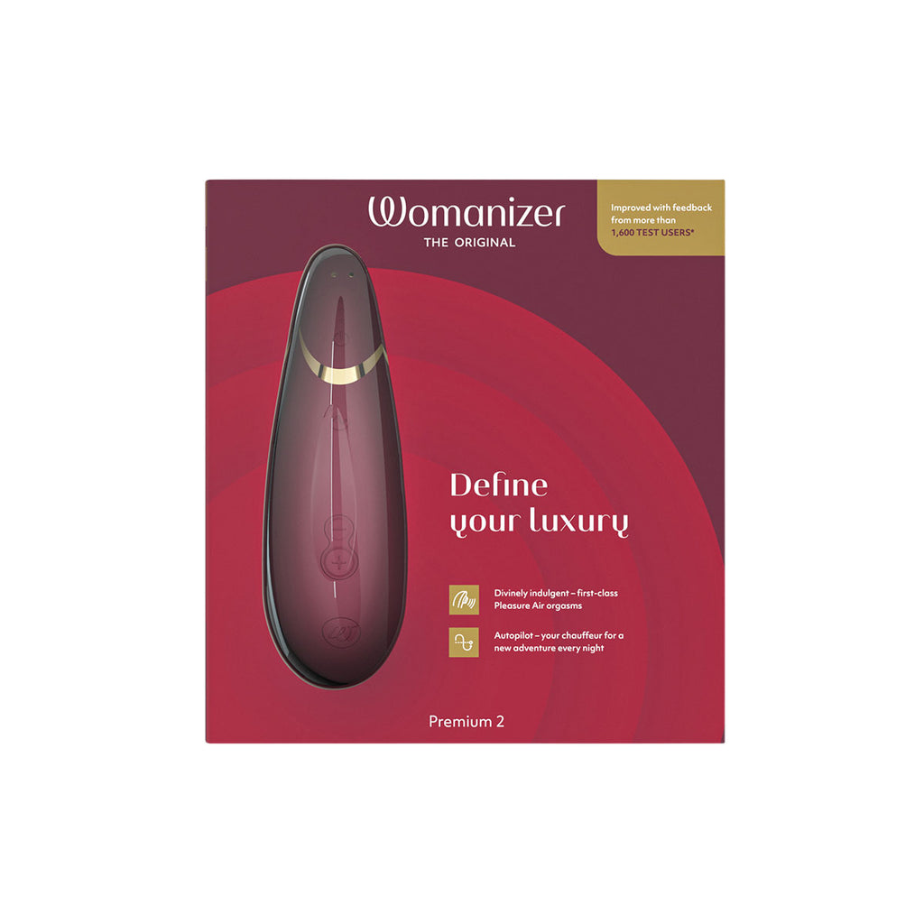 Womanizer Premium 2 - Bordeaux Rechargeable Smart Silence Clitoral Suction Stimulator My Girlfriends Secrets