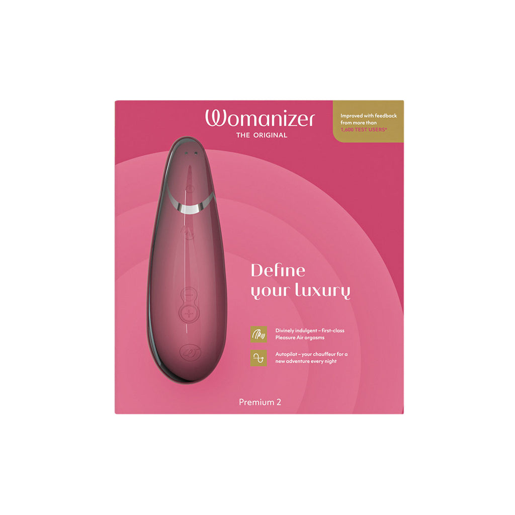 Womanizer Premium 2 - Raspberry Rechargeable Smart Silence Clitoral Suction Stimulator My Girlfriends Secrets